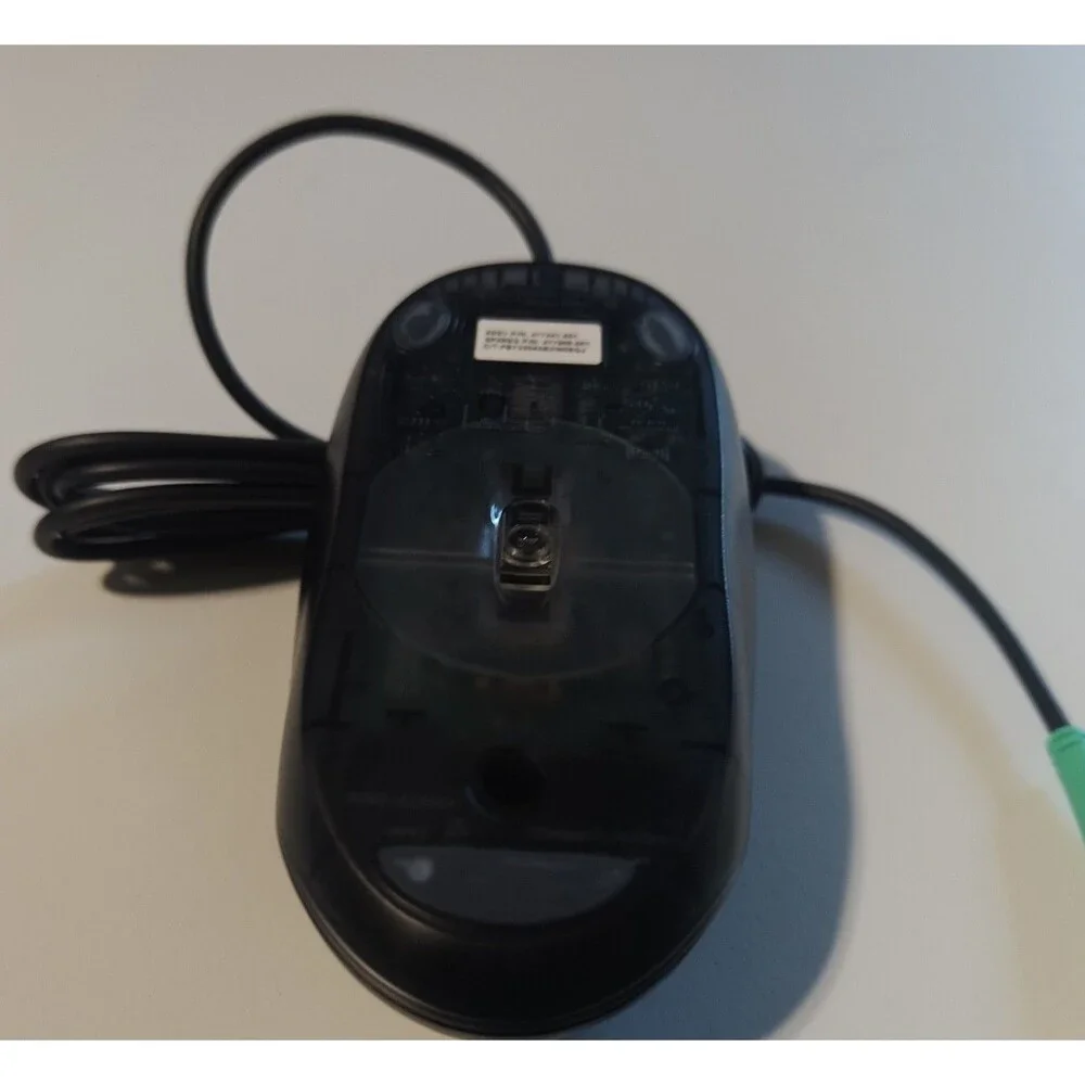 Genuine HP M-SBF96 Silver/Black Three Button PS/2 Optical Scroll Wheel Mouse